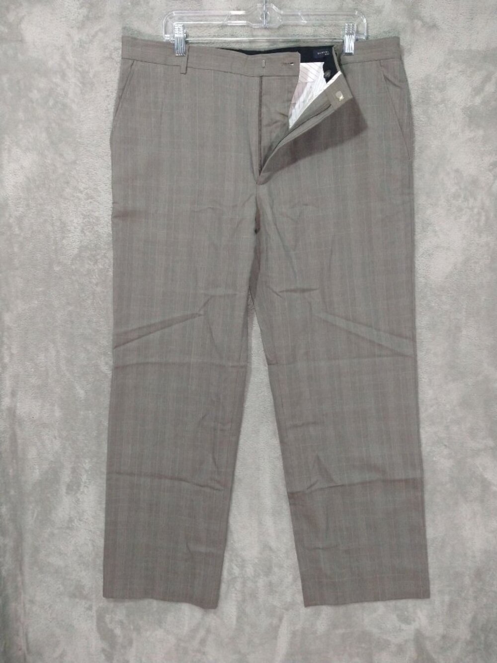 Banana Republic Dress Pants Mens 36x32 Gray Windowpane Plaid Modern Fit Wool